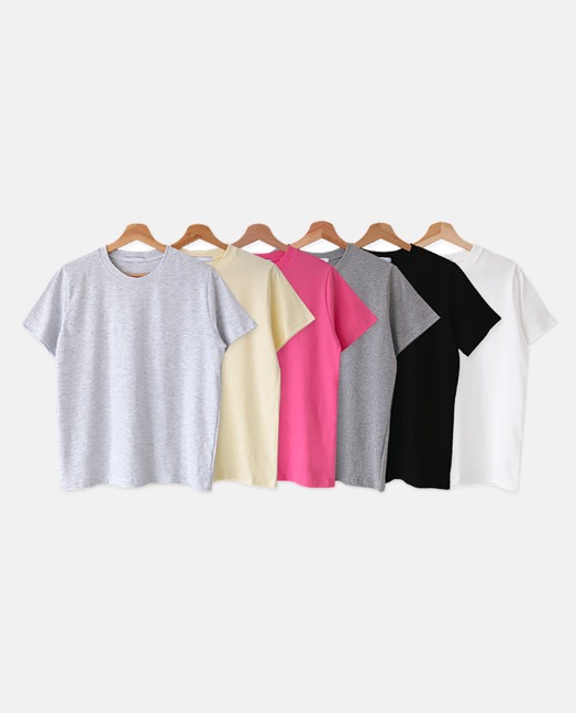 16수 베이직 라운드넥 티셔츠 (6colors)